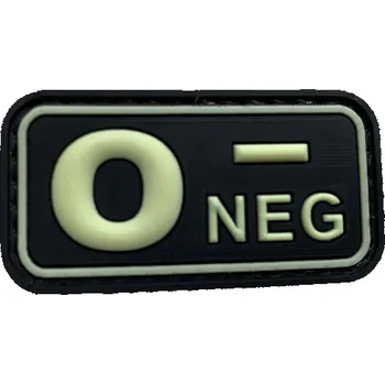 Nášivka WARAGOD nášivka O NEG PVC Patch Glow in the Dark