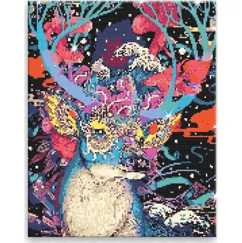 Diamantové malování Diamantové malování - Jelen s královskou korunou - 40x50 cm, bez dřevěného rámu - CZ výroba