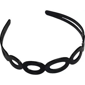 Čelenka Plastová čelenka černá lesklá - placaté oválky