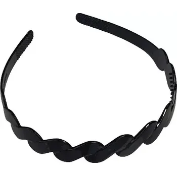 Čelenka Plastová čelenka černá lesklá - spojená vlnka