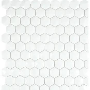Obklad Skleněná mozaika Arctic 01 Hexagon Eco bílá 3D 29x30 cm