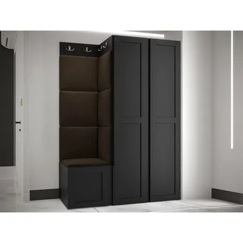 Nábytek Předsíňová sestava Terospito XXIII, Barva: černá, Barva látek:: Manila 04 MIRJAN 5903211230271