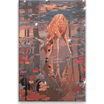 Diamantové malování Diamantové malování - Koloušek v lese - 40x60 cm, bez dřevěného rámu - CZ výroba