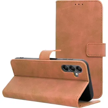 Pouzdro na mobilní telefon Flip pouzdro Coolcase TENDER na mobil Samsung Galaxy A25 5G - Hnědé (Flip kryt či obal Coolcase TENDER na mobil Samsung Galaxy A25 5G - Hnědé)