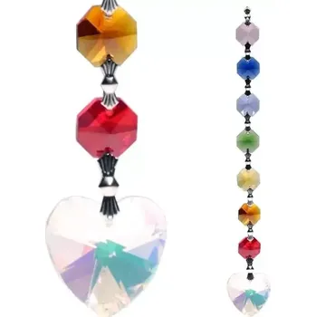 Okenní dekorace Křišťálový ověs čakra srdce 20 cm