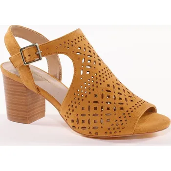 Dámské sandále Sandály s ažurou a otevřenou špičkou karamelová 40