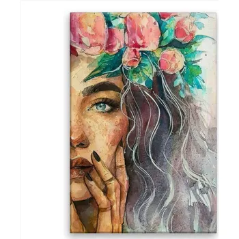 Obraz Obraz na plátně - Květiny ve vlasech - 40x60 cm - CZ výroba