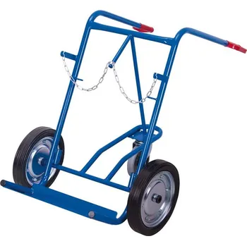 Rudl Vozík VARIOfit na plynové lahve s opěrným kolečkem, pro 2 lahve o pr. 210-250 mm, kola z plné gumy