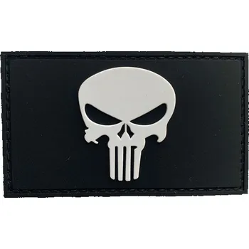 Nášivka WARAGOD nášivka Punisher PVC Patch Black and White