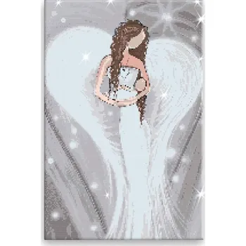 Diamantové malování Diamantové malování - Anděl s miminkem - 40x60 cm, bez dřevěného rámu - CZ výroba