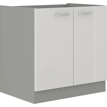 Kuchyňská skříňka pod dřezem Multiline 80 ZL 2F BB, Barva: šedá / bílý lesk, Umyvadlo: ano MIRJAN 5902928367850