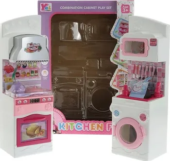 Doplněk pro panenku Yaqili Combination Cabinet Play Set kuchyňka pro panenky bílá/růžová