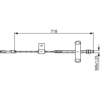 Brzdový systém Tažné lanko, parkovací brzda BOSCH 1 987 482 877