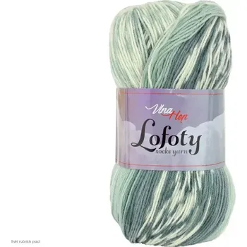 Příze LOFOTY - 7808 > varianta brčálově zelená,smetanová