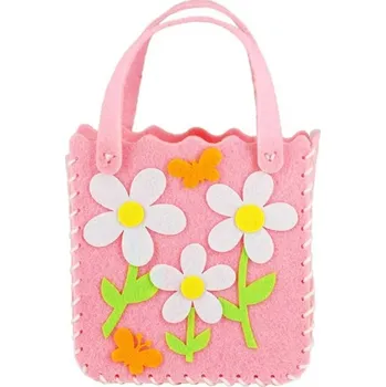 Výtvarná sada Kreativní sada na výrobu kabelky z filcu Kytičky