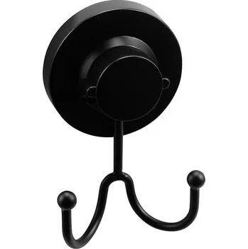 Sada koupelnových doplňků CORNAT 3v1 Háček na ručníky dvojitý, černý