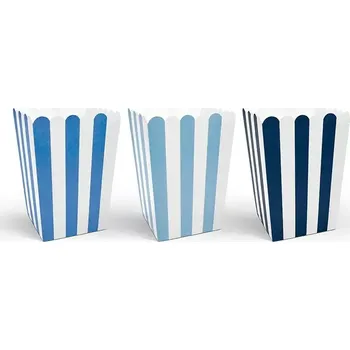 Dárková taška Krabice na popcorn modré 6ks