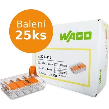 Balení WAGO svorek s páčkou mini 221-415