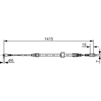 Lanko parkovací brzdy Tažné lanko, parkovací brzda BOSCH 1 987 477 856