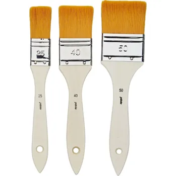 Pebeo Štětce ploché Yellow Polyamid spalter sada 3ks