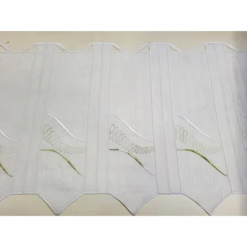 Záclona GERSTER Luxusní vyšívaná krátká záclona 55 cm bílá