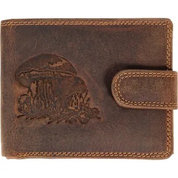 Peněženka WILD Luxusní pánská peněženka s hřibama - Hnědá