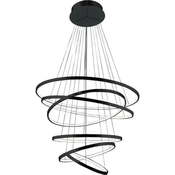 LED Závěsné svítidlo AZzardo Wheel 6 Long Dimm black AZ2923 140W 8400lm 3000K IP20 85cm stmívatelné černé