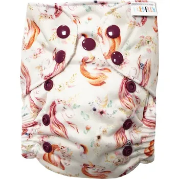 Plenkové kalhoty Breberky BIO Bambusová kapsová plenka (S) - Zasněný jednorožec PAT