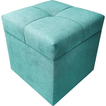 Taburet Taburet Kostka 40 × 40 s úložným prostorem - tyrkysový Soro 86