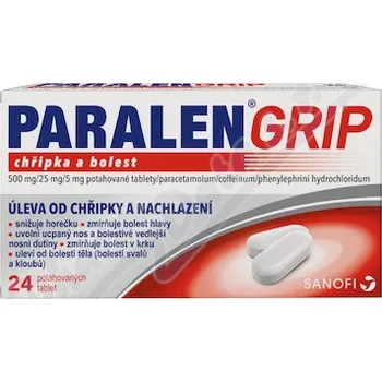 Lék na bolest, zánět a horečku Paralen Grip chřipka+bolest 500/25/5mg tbl.flm24 I