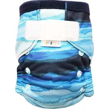 Plenkové kalhoty Breberky Kapsová plenka (S), bez křidélek - Modrá laguna SZ