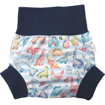 Plenkové kalhoty Breberky Natahovací svrchní kalhotky PUL - Dinosauři z druhohor VELIKOST: S (4-7kg)