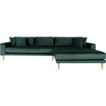 Nordic Experience Tmavě zelená sametová pohovka Lirado v pravém provedení