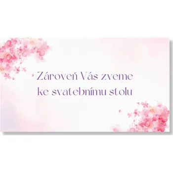 Svatební dekorace Personal Kartička ke stolu 31 ks - 60 ks Růžové květiny