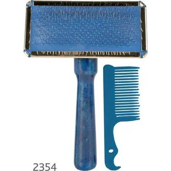 Kartáč pro zvířata TRIXIE Finišák střední, dřevěná rukojeť 9 x 13 cm