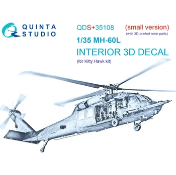 Plastikový model Quinta studio 1/35 MH-60L 3D-Print.&col.Interior (KITTYH) SMALL