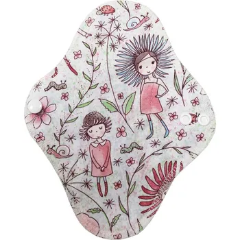 Menstruační vložka Breberky BIO Slipová vložka (Bavlněné froté s PUL) - Květinářka (biobavlněný úplet s GOTS)