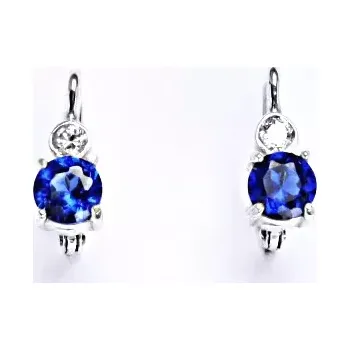 Náušnice Stříbrné náušnice spinel a čirý zirkon - NK1017 (Stříbrné náušnice se zirkony)