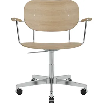 Kancelářská židle Co Task s područkami, Chrome / Natural Oak – Audo Copenhagen