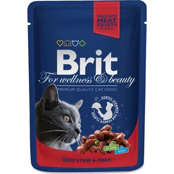 Brit Premium Cat kapsa with Beef Stew & Peas 100g (min. odběr 24 ks)
