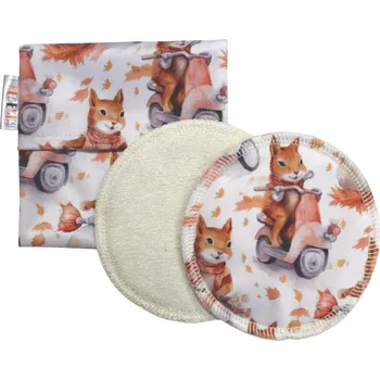 Vložka do podprsenky Breberky BIO Vložky do podprsenky + XXS pytlík - Veverka na mopedu (PUL)