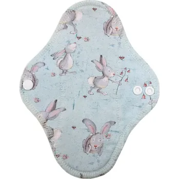 Menstruační vložka Breberky BIO Slipová vložka (Bavlněné froté s PUL) - Králíček na paloučku (biobavlněný úplet s GOTS)