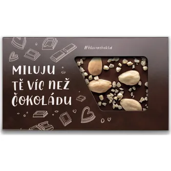 Čokoláda Choklid Miluji tě víc nez čokoládu | 55% čokoláda s mandlemi