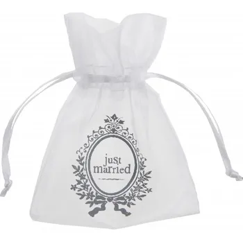 Dárková taška Santex Organzový sáček - Just married 10 ks