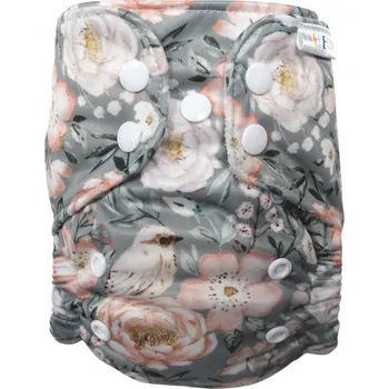 Plenkové kalhoty Breberky BIO Bambusová kapsová plenka (S) - Vrabčák v růžích PAT