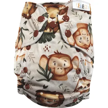 Plenkové kalhoty Breberky BIO Bambusová kapsová plenka (M) - Zvířátka z džungle PAT