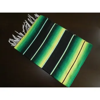 Přehoz na lůžko Serape (zelenočerné)