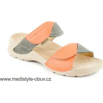 Dámská zdravotní obuv MEDISTYLE JORGA 8J-T16/1-8 pantofel šedooranžová, šedo-oranžová - 41