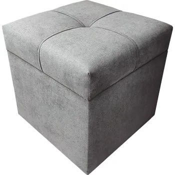 Taburet Taburet Kostka 40 × 40 s úložným prostorem - tmavě šedý Soro 93
