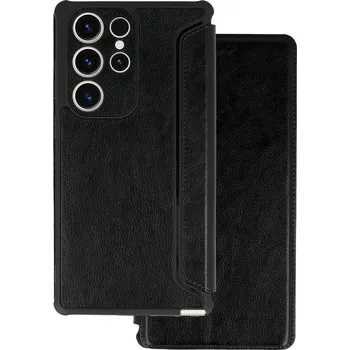 Pouzdro na mobilní telefon Kožené pouzdro Razor pro Samsung Galaxy S23 Ultra černé